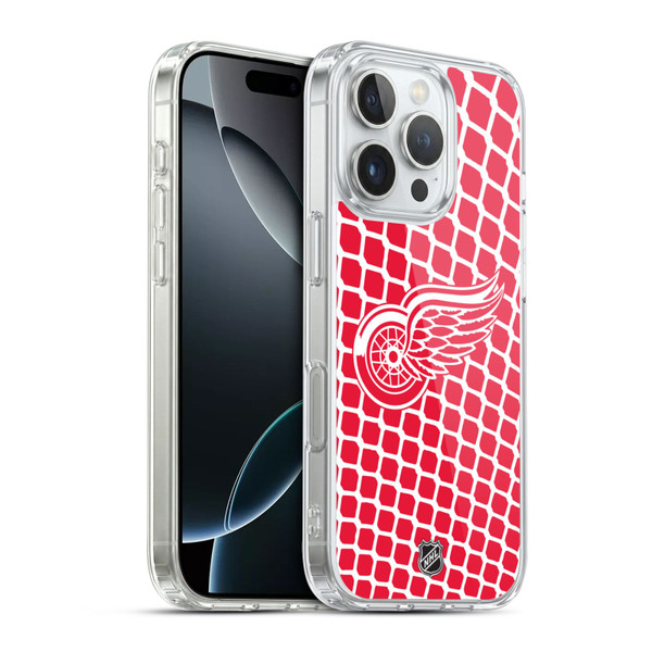 NHL Detroit Red Wings Net Pattern Soft Gel Case for Apple iPhone 16 Pro & MagSafe