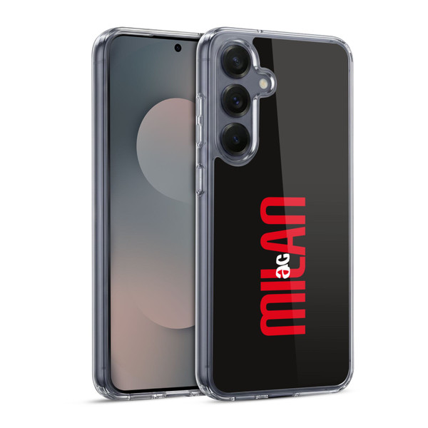 AC Milan Graphics Vertical Typography Soft Gel Case for Samsung Galaxy S25 & MagSafe