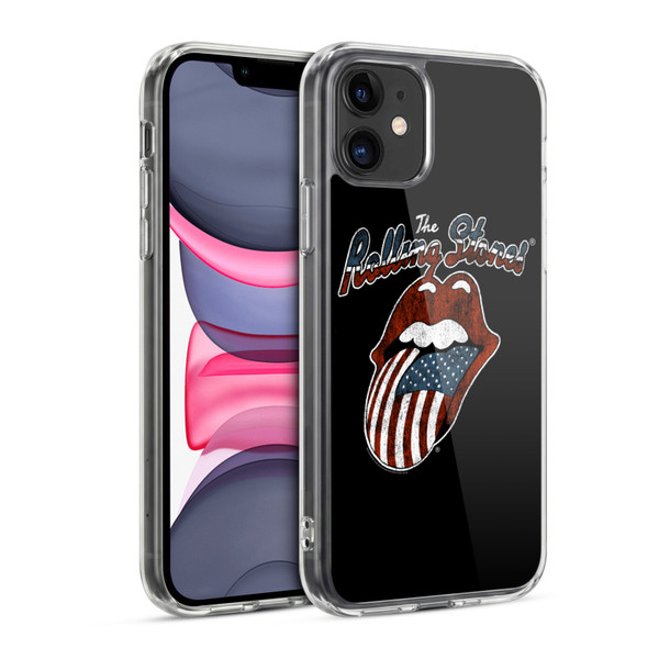The Rolling Stones Key Art US Flag Tongue Soft Gel Case for Apple iPhone 11