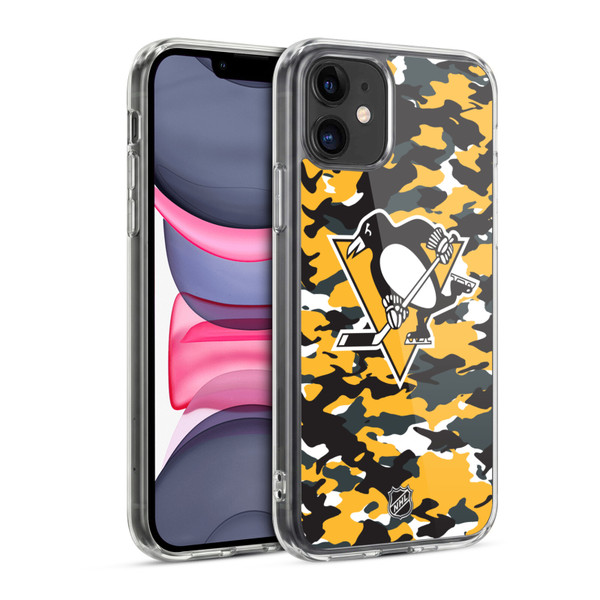 NHL Pittsburgh Penguins Camouflage Soft Gel Case for Apple iPhone 11