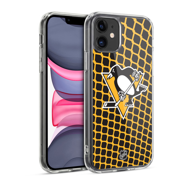 NHL Pittsburgh Penguins Net Pattern Soft Gel Case for Apple iPhone 11