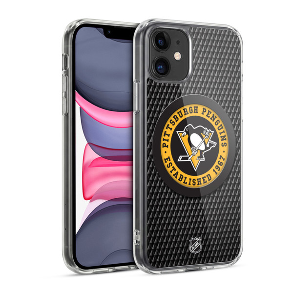 NHL Pittsburgh Penguins Puck Texture Soft Gel Case for Apple iPhone 11