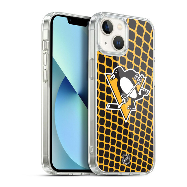 NHL Pittsburgh Penguins Net Pattern Soft Gel Case for Apple iPhone 13