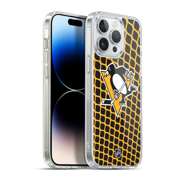 NHL Pittsburgh Penguins Net Pattern Soft Gel Case for Apple iPhone 13 Pro Max & MagSafe