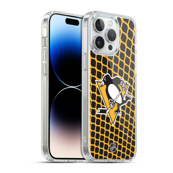 NHL Pittsburgh Penguins Net Pattern Soft Gel Case for Apple iPhone 14 Pro Max & MagSafe