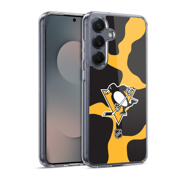NHL Pittsburgh Penguins Cow Pattern Soft Gel Case for Samsung Galaxy S25 & MagSafe