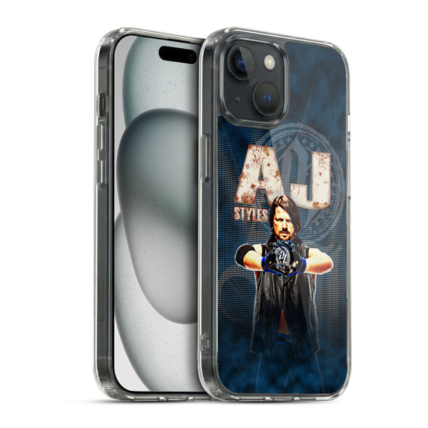 WWE Superstars AJ Styles Soft Gel Case for Apple iPhone 15 & MagSafe