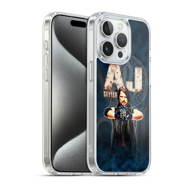 WWE Superstars AJ Styles Soft Gel Case for Apple iPhone 15 Pro & MagSafe