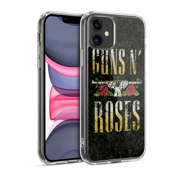 Guns N' Roses Key Art Text Logo Pistol Soft Gel Case for Apple iPhone 11