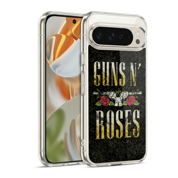 Guns N' Roses Key Art Text Logo Pistol Soft Gel Case for Google Pixel 9 / Pixel 9 Pro