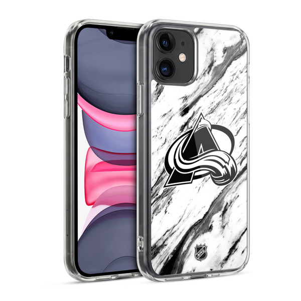NHL Colorado Avalanche Marble Soft Gel Case for Apple iPhone 11