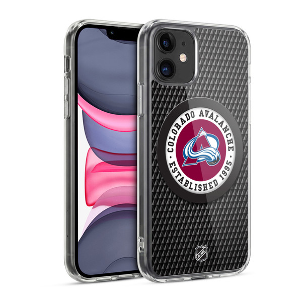NHL Colorado Avalanche Puck Texture Soft Gel Case for Apple iPhone 11