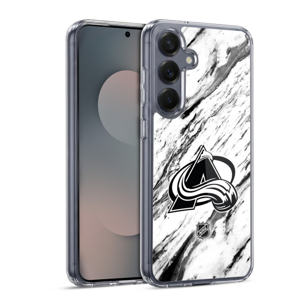 NHL Colorado Avalanche Marble Soft Gel Case for Samsung Galaxy S25 & MagSafe