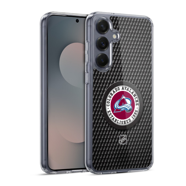 NHL Colorado Avalanche Puck Texture Soft Gel Case for Samsung Galaxy S25 & MagSafe