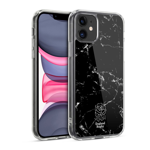 England Rugby Union Marble Black Soft Gel Case for Apple iPhone 11