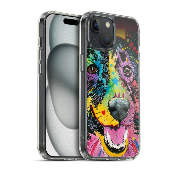 Dean Russo Dogs Smiling Collie Soft Gel Case for Apple iPhone 15 & MagSafe