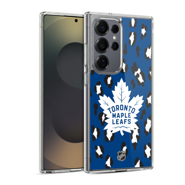 NHL Toronto Maple Leafs Leopard Pattern Soft Gel Case for Samsung Galaxy S25 Ultra & MagSafe