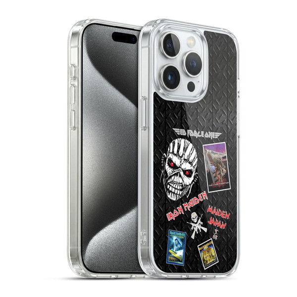 Iron Maiden Graphics Collage Soft Gel Case for Apple iPhone 15 Pro & MagSafe