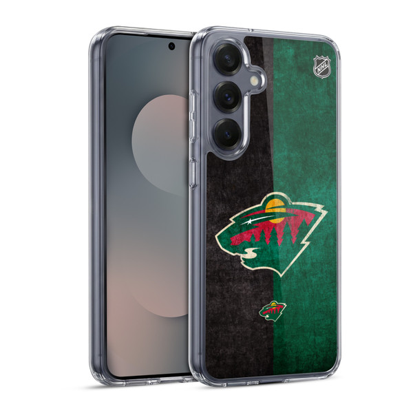 NHL Minnesota Wild Half Distressed Soft Gel Case for Samsung Galaxy S25 & MagSafe