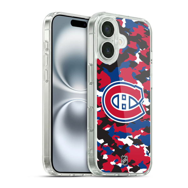 NHL Montreal Canadiens Camouflage Soft Gel Case for Apple iPhone 16 & MagSafe