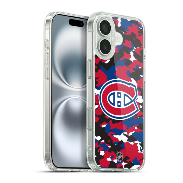NHL Montreal Canadiens Camouflage Soft Gel Case for Apple iPhone 16 Plus & MagSafe