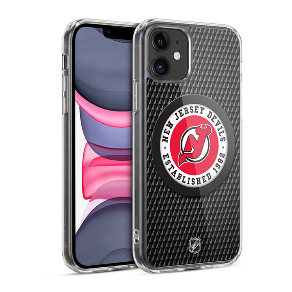 NHL New Jersey Devils Puck Texture Soft Gel Case for Apple iPhone 11