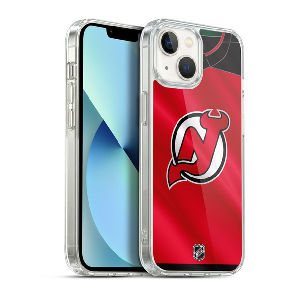 NHL New Jersey Devils Jersey Soft Gel Case for Apple iPhone 13