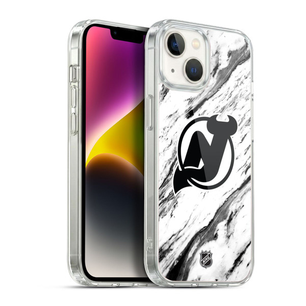 NHL New Jersey Devils Marble Soft Gel Case for Apple iPhone 14