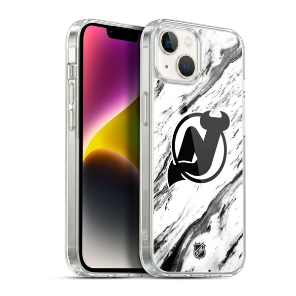 NHL New Jersey Devils Marble Soft Gel Case for Apple iPhone 14 Plus & MagSafe