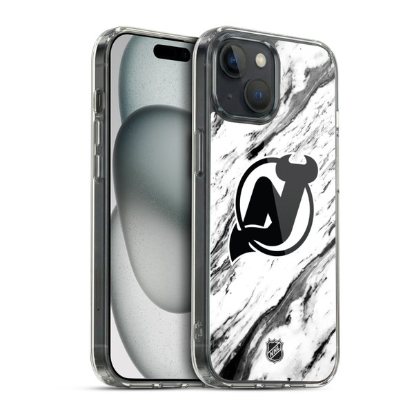 NHL New Jersey Devils Marble Soft Gel Case for Apple iPhone 15 & MagSafe