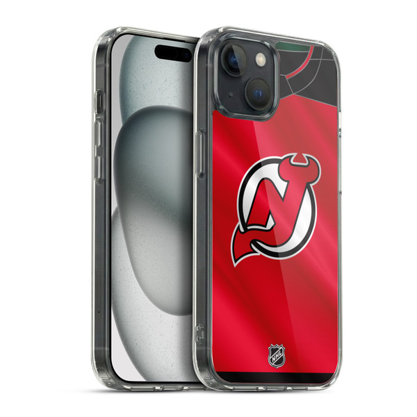 NHL New Jersey Devils Jersey Soft Gel Case for Apple iPhone 15 Plus & MagSafe