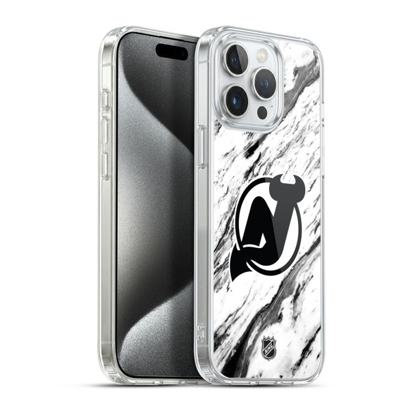 NHL New Jersey Devils Marble Soft Gel Case for Apple iPhone 15 Pro Max & MagSafe