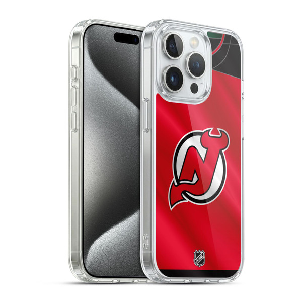 NHL New Jersey Devils Jersey Soft Gel Case for Apple iPhone 15 Pro & MagSafe