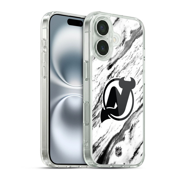 NHL New Jersey Devils Marble Soft Gel Case for Apple iPhone 16 & MagSafe