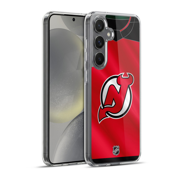 NHL New Jersey Devils Jersey Soft Gel Case for Samsung Galaxy S24+ 5G & MagSafe