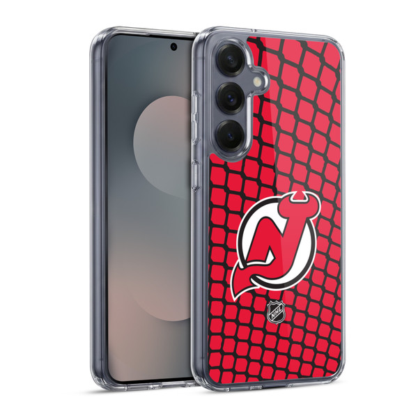 NHL New Jersey Devils Net Pattern Soft Gel Case for Samsung Galaxy S25 & MagSafe