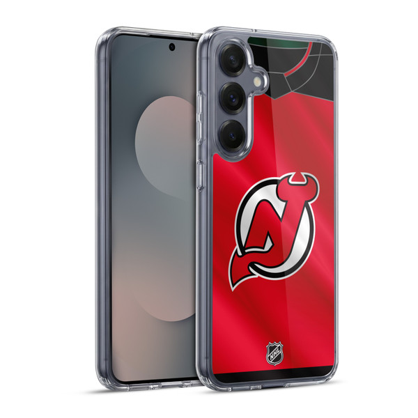 NHL New Jersey Devils Jersey Soft Gel Case for Samsung Galaxy S25+ & MagSafe