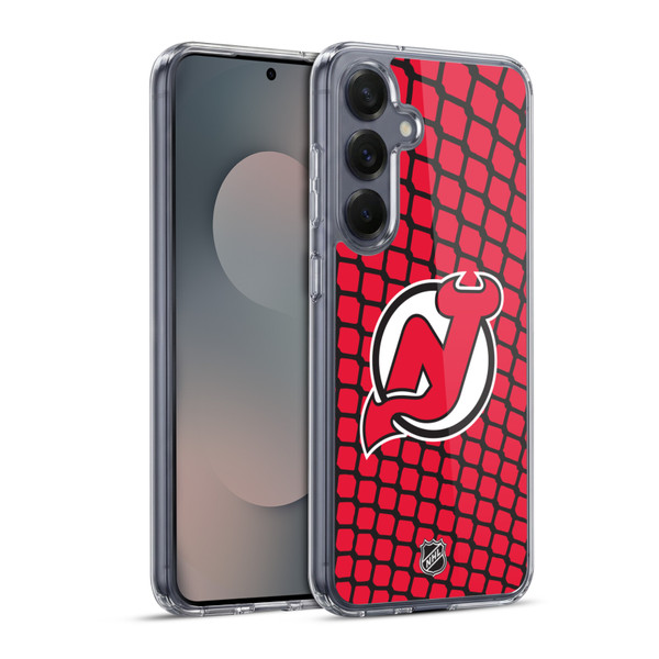 NHL New Jersey Devils Net Pattern Soft Gel Case for Samsung Galaxy S25+ & MagSafe