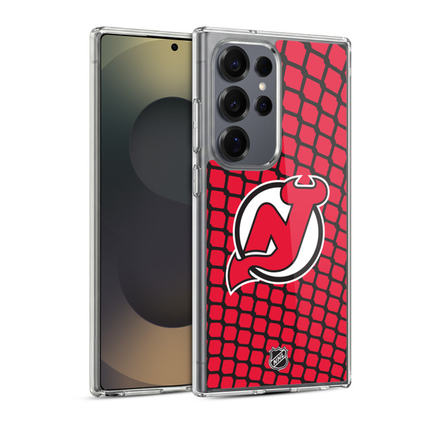 NHL New Jersey Devils Net Pattern Soft Gel Case for Samsung Galaxy S25 Ultra & MagSafe