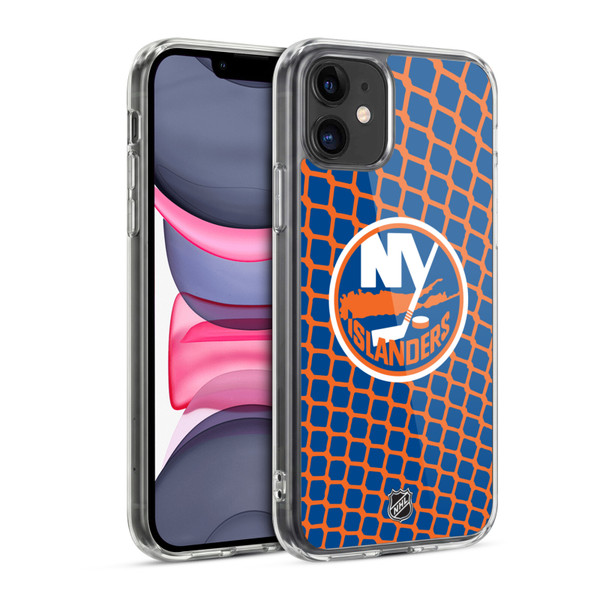 NHL New York Islanders Net Pattern Soft Gel Case for Apple iPhone 11
