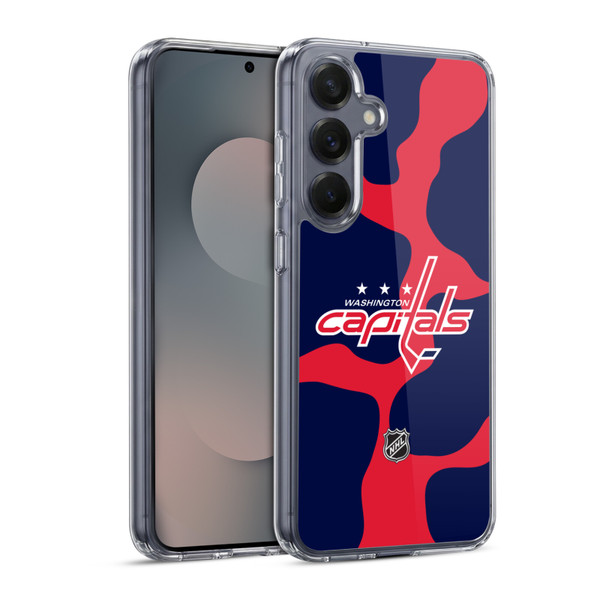 NHL Washington Capitals Cow Pattern Soft Gel Case for Samsung Galaxy S25 & MagSafe