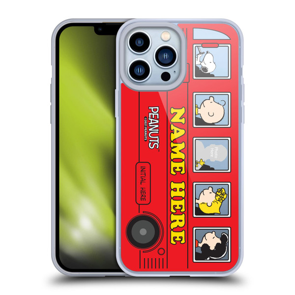 Custom Customised Personalised Peanuts Art Red Bus Soft Gel Case for Apple iPhone 13 Pro Max & MagSafe