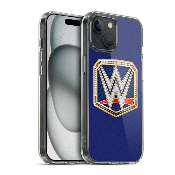 WWE Title Belts Universal Championship Soft Gel Case for Apple iPhone 15 & MagSafe