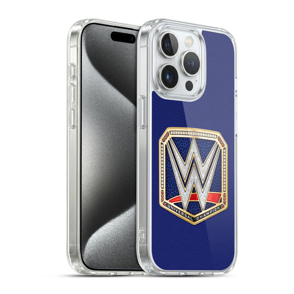 WWE Title Belts Universal Championship Soft Gel Case for Apple iPhone 15 Pro & MagSafe