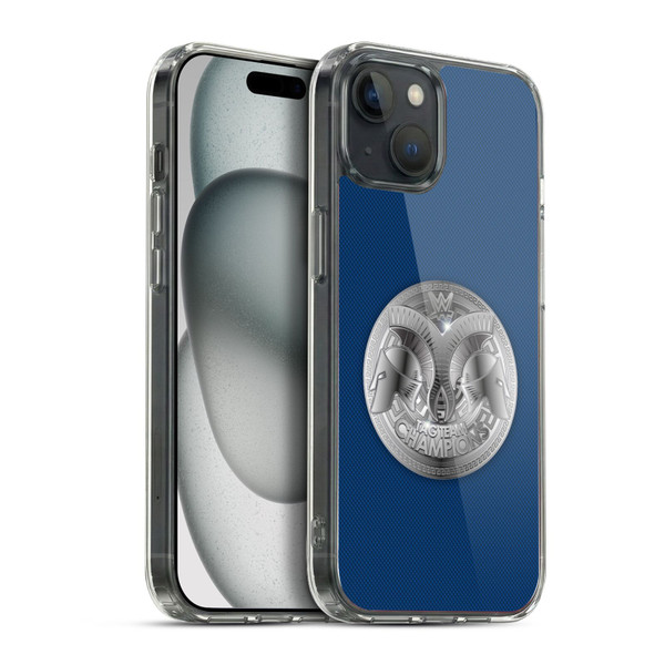 WWE Title Belts Smackdown Tag Team Champion Soft Gel Case for Apple iPhone 15 Plus & MagSafe