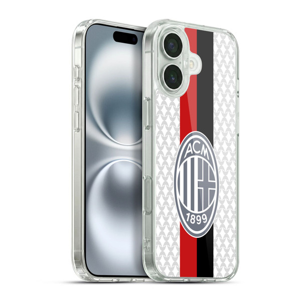 AC Milan 2023/24 Crest Kit Away Soft Gel Case for Apple iPhone 16 Plus & MagSafe
