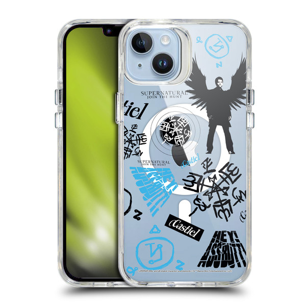 Supernatural Character Art Castiel SHOCKPROOF BUMPER CASE COMPATIBLE WITH Apple iPhone 14 Plus & MAGSAFE