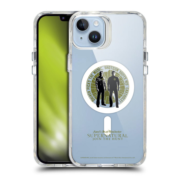 Supernatural Character Art Sam & Dean Winchester SHOCKPROOF BUMPER CASE COMPATIBLE WITH Apple iPhone 14 Plus & MAGSAFE
