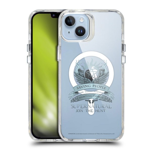 Supernatural Character Art Saving People Logo SHOCKPROOF BUMPER CASE COMPATIBLE WITH Apple iPhone 14 Plus & MAGSAFE