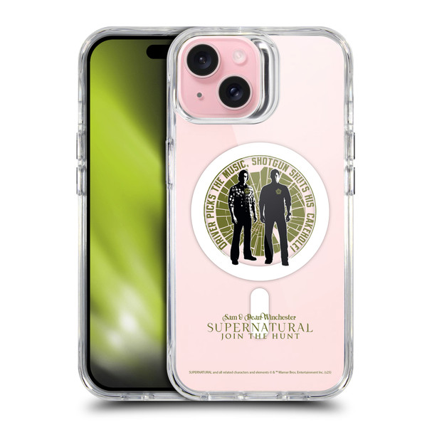 Supernatural Character Art Sam & Dean Winchester SHOCKPROOF BUMPER CASE COMPATIBLE WITH Apple iPhone 15 & MAGSAFE